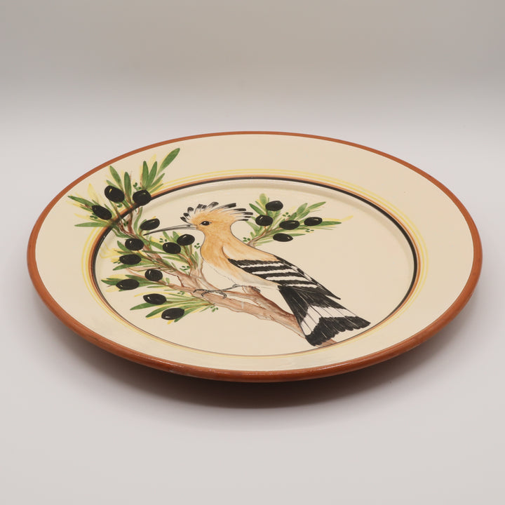 Ceramic Plate, Crested Bird Decoration