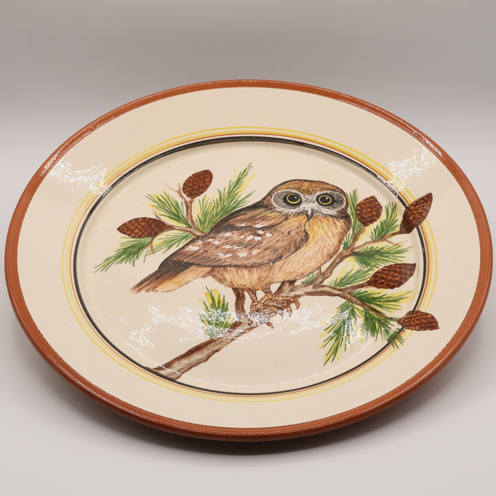 Ceramic Plate, Owl Decoration