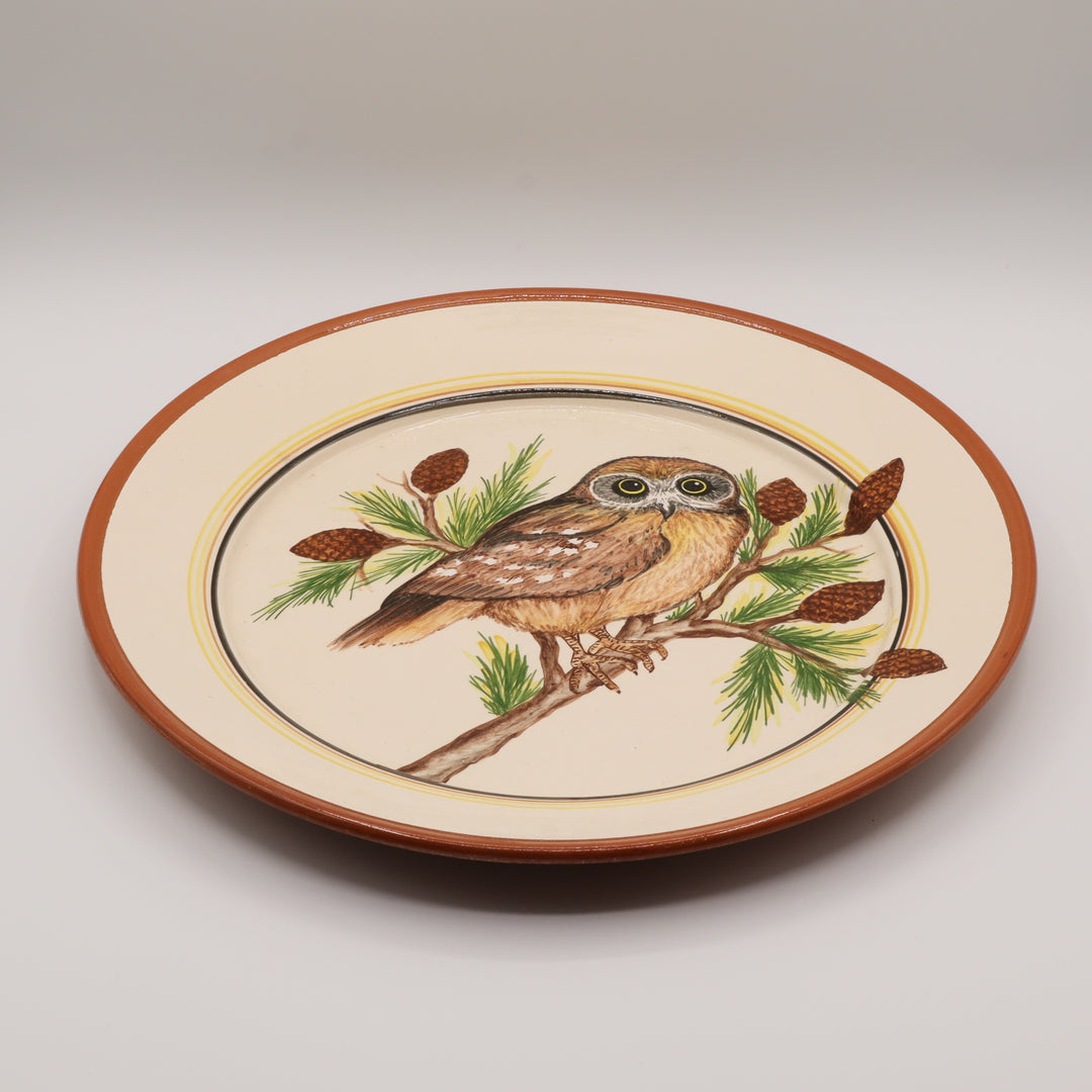 Ceramic Plate, Owl Decoration