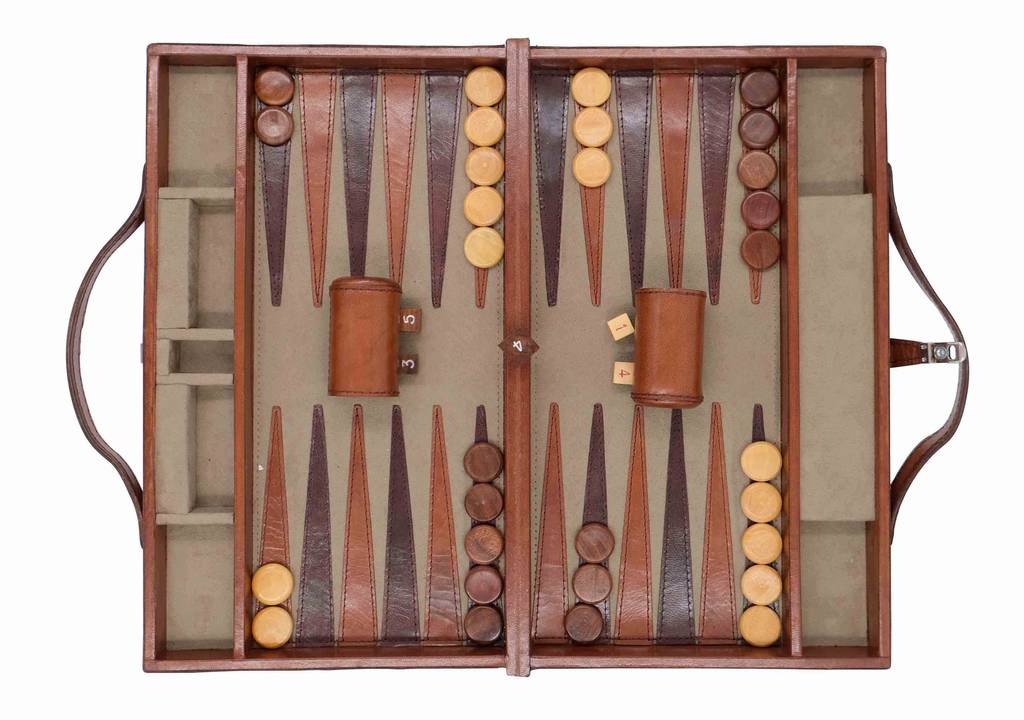 Backgammon Set in Leather Case