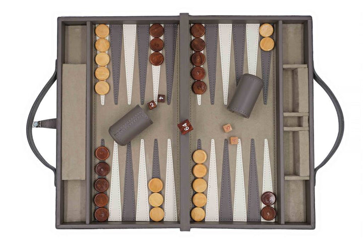 Backgammon Set in Leather Case