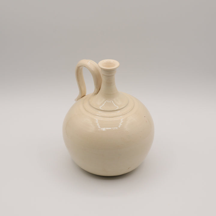 Ceramic Vase, Cream with Single Handle