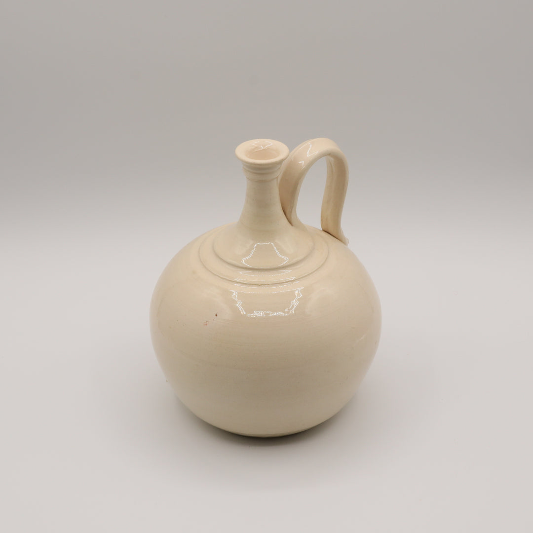 Ceramic Vase, Cream with Single Handle