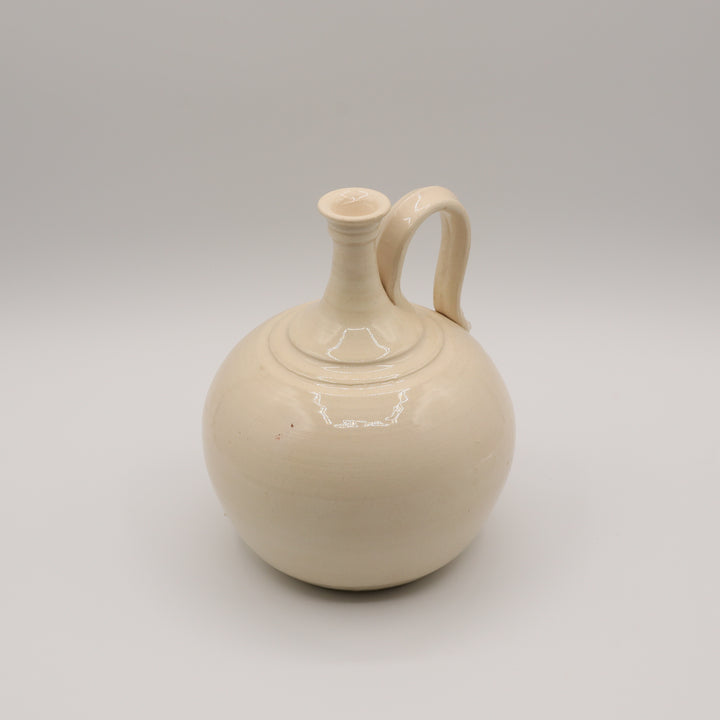 Ceramic Vase, Cream with Single Handle