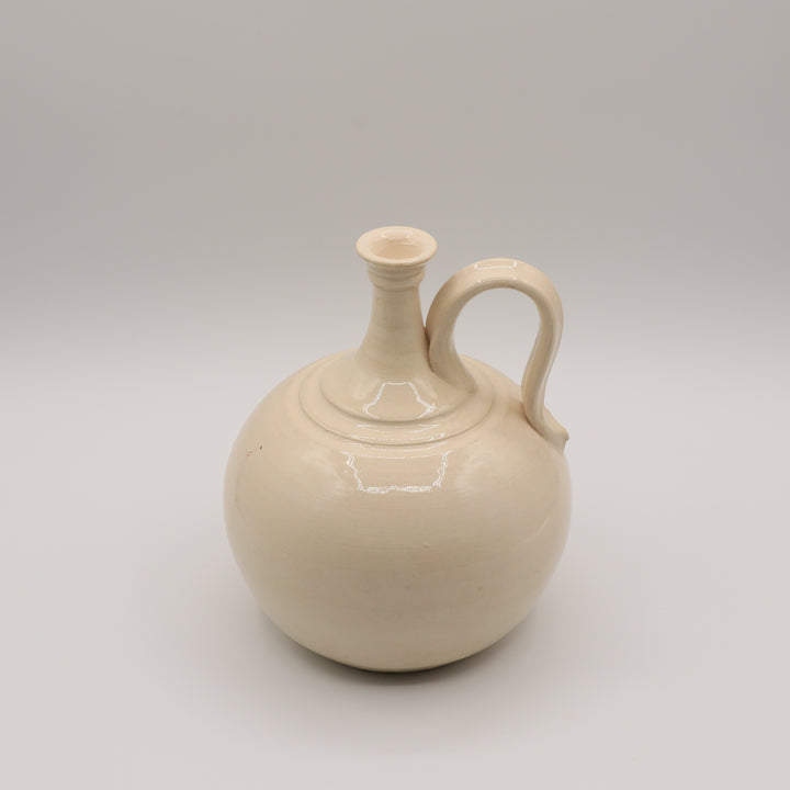 Ceramic Vase, Cream with Single Handle